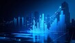 © Innovative - Futuristic data center with glowing servers and 3D financial chart overlay.