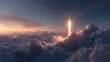© Лилия Захарчук - rocket blasting off smoothly with fluffy clouds and soft colors