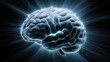 © KYR - Glowing Human Brain Illustration Representing Intelligence, Thought Processes, and Neural Activity in Vibrant Light Effects
