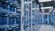 © forenna - Futuristic data center with racks of quantum processors glowing with neon circuitry, showing high-tech computing infrastructure, next-gen quantum hardware, and AI research environment. cinematic