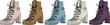 © Khadija - Diverse Collection of Fashionable High-Heeled Lace-Up Ankle Boots in Various Colors and Styles