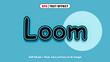 © Royal Ability - Loom text effect editable neon style glowing vector design with blue background and circular highlight