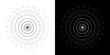 © Wendi - Abstract background with abstract line pattern in circles. Spiral art design as a logo or icon. A black figure on a white background and the same white figure on a black side. Mandala design with line