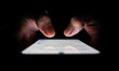 © eza - Night, cybersecurity and hands typing with phone for texting, internet troll or person cyberbullying. Dark comment, social media netizen or keyboard warrior for smartphone, online bullying or hacking