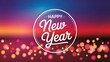 © Shahriar - A vibrant and festive New Year greeting card design with blurred bokeh lights on a colorful background