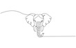 © Line Art Gallery - Continuous one line drawing elephant head, Single line minimal style art vector illustration.