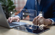 © Father_Studio - Cybersecurity and identity protection concept showing passwordless login with biometric fingerprint and passkeys on digital devices, ideal for MFA and secure access