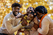 © Mediteraneo - African American Family Playing with Little Girl in Autumn Park