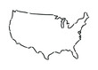© mdbabu - Hand-Drawn USA Map Outline Vector . United States Border Line Art . Minimalist America Map Illustration Clipart