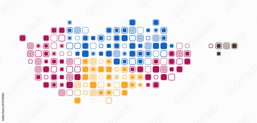 Image vectorielle Stock Cyprus, shape of the country build of colored ...
