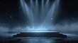 © Generative AI - Empty Illuminated Stage with Spotlight and Smoke, Ideal for Product Showcase or Performance Presentation
