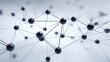 © Generative AI - Abstract Network Connection Concept with Black Spheres and Lines for Science, Technology and Futuristic Background