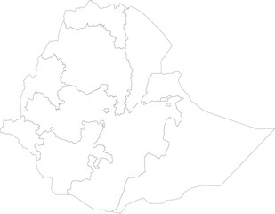  ETHIOPIA MAP with its administrative divisions and regions