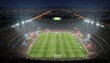 © Hyejin Kang - The night view of a massive soccer stadium filled with spectators.