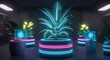 © MdNazim - Glowing plants with digital displays futuristic plants