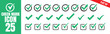 © Mukti - Green Check Mark and Checkbox Icon Collection. Check box icon with correct, accept checkmark icons tick box checked. Vector illustration