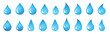 © Marina - Set of water drop icon. Blue gradient water droplet collection