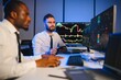 © Serhii - Team of traders working at monitor computer and browsing online in trading office