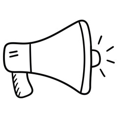 Naklejka na meble Hand-drawn doodle loudspeaker megaphone on a white background.