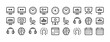 © A.R Designer - Assortment of modern icons representing technology, business, and education, including computers, clocks, brains, and calendars