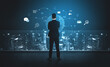 © InfiniteFlow - Visualization of global digital communication and online across multiple platforms, including global network, digital network, communication network, and online network. Vouch