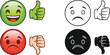 © Mehboob - Thumbs up down emoji feedback like dislike positive negative