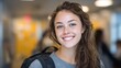 © Vaundy - A smiling young student with a backpack, captured in soft classroom light.