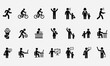 © MD - A diverse set of human pictograms illustrating everyday life, including work, family, and personal activities, designed as a simple vector icon collection