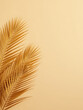 © fotoluigi868 - lush golden palm frond arrangement warm beige background ample negative space inviting sense serene summer escapism