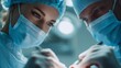 © maxximmm - Two surgeons focus on a specific surgery, skillfully using instruments in a well-lit surgical room. The surgeons' hands move with precision, reflecting their commitment to patient