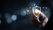 © Abdul - Cybersecurity Shield Protection Concept with Hand Touching Digital Icon.