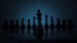 © Konstantin - A solitary black king chess piece stands prominently in the foreground, exuding a sense of authority and power.