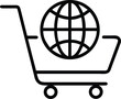 © IshratJahan - shopping cart carrying globe outline icon for cyber Monday