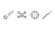 © Maureen - Sketch style icons rocket, drone, target, and rifle for technology and defense concepts