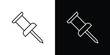 © Franklin - Push pin icon pixel perfect. Outline symbol. Simple linear drawing.