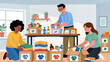 © aviavlad - Volunteers sort donations in a vibrant community space