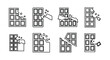 © Mstsalma - Breaking chocolate bars a set of line icons depicting varying degrees of damage
