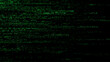 © hiten666 - Abstract green glitch background. Digital distorted data visualization for technology, cyber security, and futuristic design. Pixel error on screen.