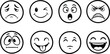 © hamid - Collection of expressive emoji illustrations depicting various human emotions like joy, sorrow, surprise, and anger, perfect for enhancing digital messages