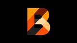 Abstract letter b logo design with geometric shapes and warm color palette concept art