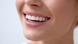 © Matcha_09 - Close-Up of a Smile with Perfectly White Teeth and Natural Pink Lips in a Light Background Showcasing Dental Aesthetics and Oral Health Care
