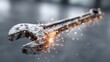 © Oulaphone - A close-up of a rusty wrench emitting sparks, highlighting its worn texture and the dynamic energy of repair work.