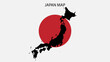 © waane - japan country map background vector