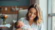 © Andres Mejia - Happy mother holding newborn baby in hospital