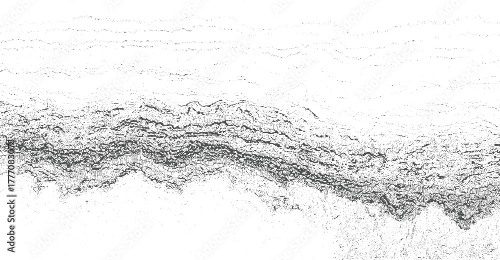 Black and white abstract textured background with wavy lines and dots ...
