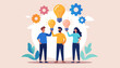 © Sardi - Teamwork and brainstorming concept, people holding light bulbs symbolizing ideas and collaboration
