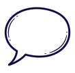© Modina Khatun - Simple hand drawn speech bubble vector illustration with a navy blue outline and white fill space