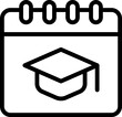 © Teddy - Black learning schedule icon - outline