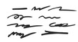 © Uuganbayar - Set of hand drawn marker line design element, grunge strokes, doodle lines underline scribble