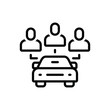 © WEBTECHOPS - Black line icon for ride sharing